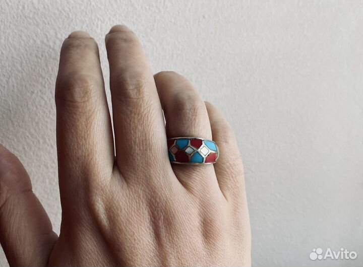 Винтажное кольцо серебро ручная работа