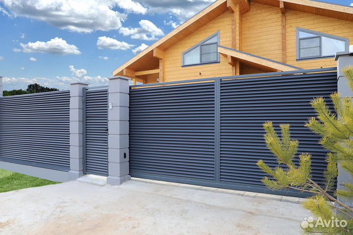 Современные металлические заборы Жалюзи