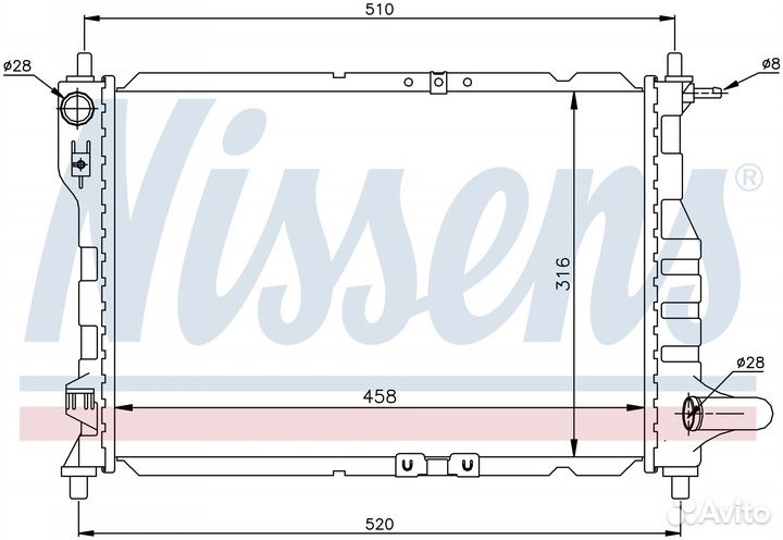 Радиатор охлаждения двс chevrolet spark (2005) 0.8
