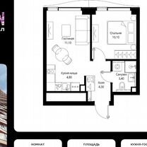 1-к. квартира, 33,7 м², 32/48 эт.