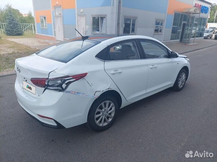 Hyundai Solaris 1.6 AT, 2018, битый, 149 086 км