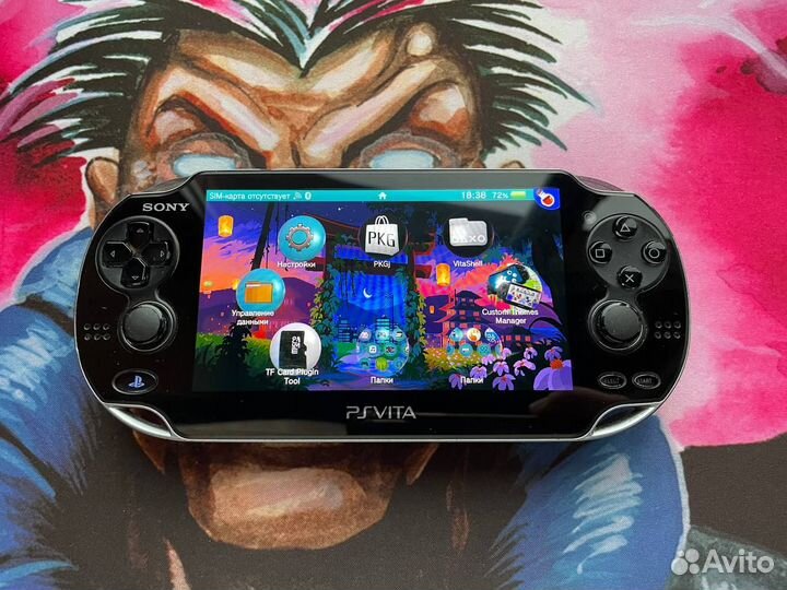 PlayStation Vita Fat PCH-1008 прошитая