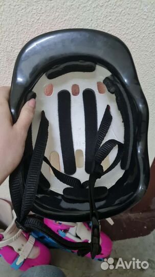 Роликовые коньки 30-33 раздвижные Action +шлем