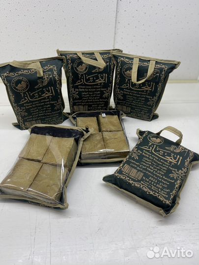 Алеппское мыло Ал нажар 4 штук + мочалка в подарок