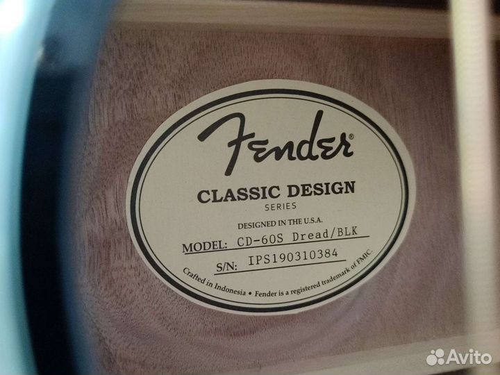Гитара Fender CD-60S Dread/BLK
