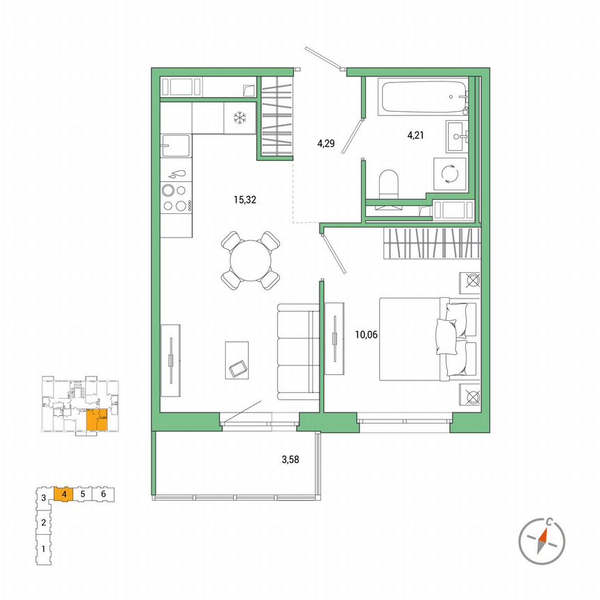 1-к. квартира, 35 м², 2/7 эт.