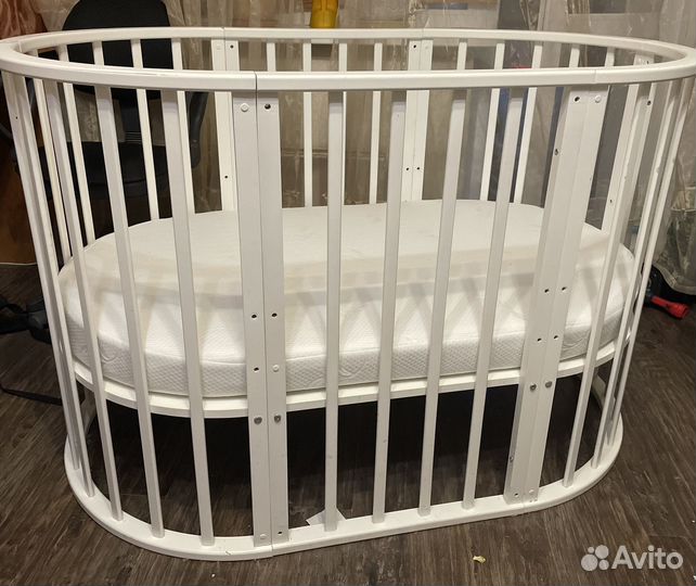 Кроватка круглая овальная 2в1