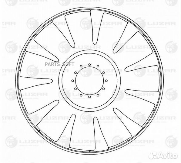 Luzar LFB0738 Крыльчатка вентилятора для а/м Камаз