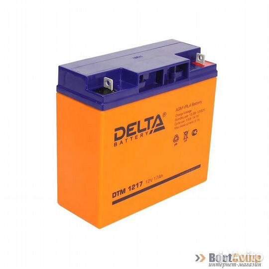 Батарея 12V/17Ah Delta DTM 1217 (12V 17Ah, клеммы B1 (под болт М5 с гайкой)