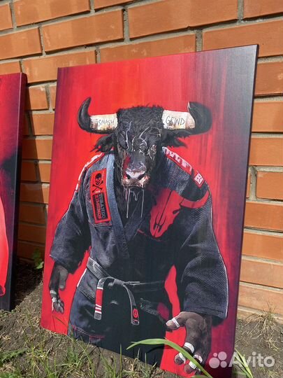 Картины Бык и Тигр в кимоно