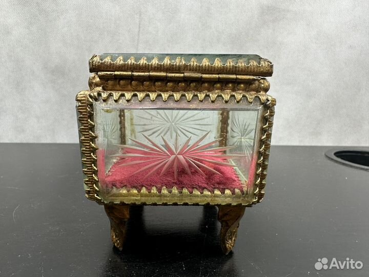 Ларец старинный редкий латунь шкатулка