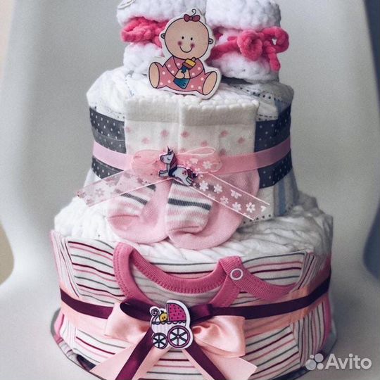 Торты из памперсов подгузников ручной работы