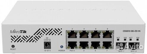 Коммутатор MikroTik CSS610-8P-2S+IN