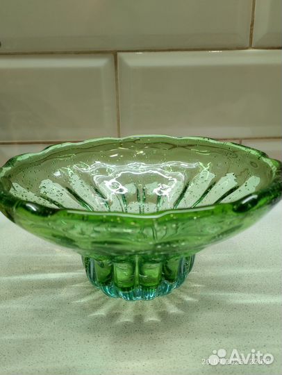 Вазы цветное гутное стекло. Бульгазе. Чехия