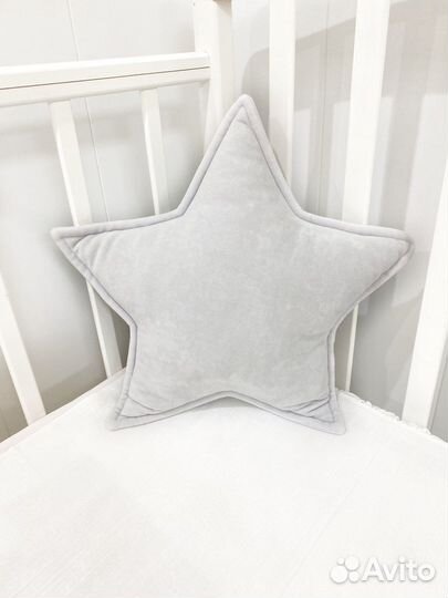 Подушка Звездочка плюшевая бортик звезда