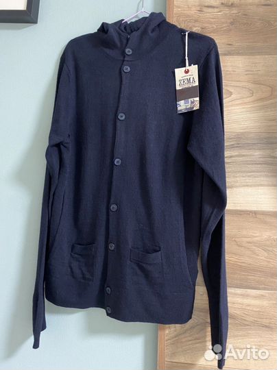 Джемпер кардиган с капюшоном мужской М