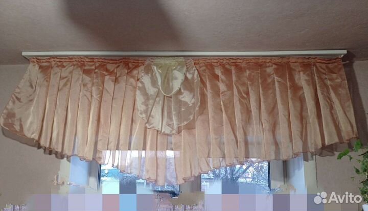 Занавеска короткая рыжая