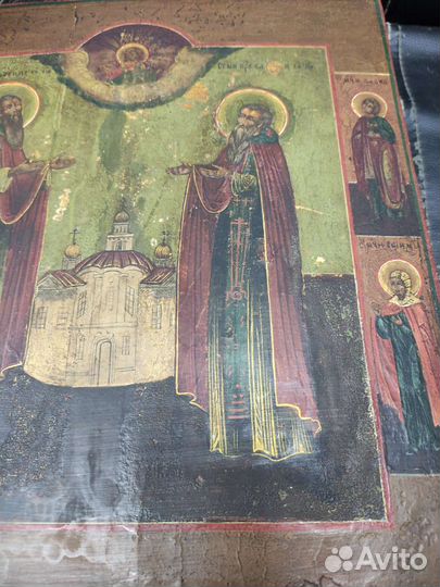 Старинная икона Зосима и Савватия 18 век