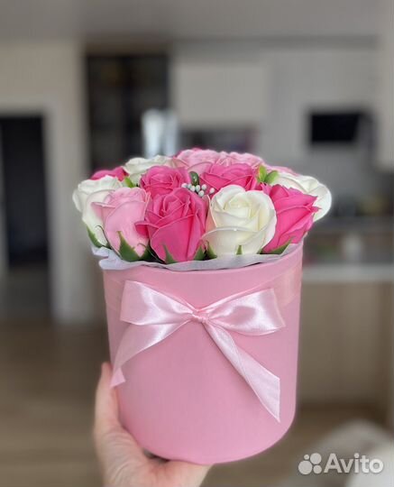 Розы из мыла, букет цветов, мыльные розы