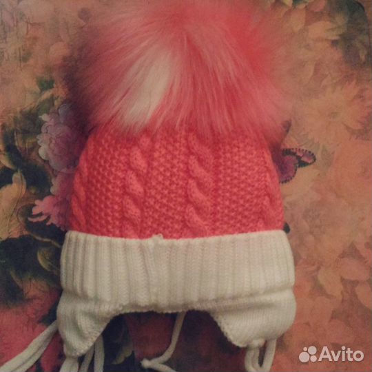 Детская шапка зимняя Новая для новорожденной