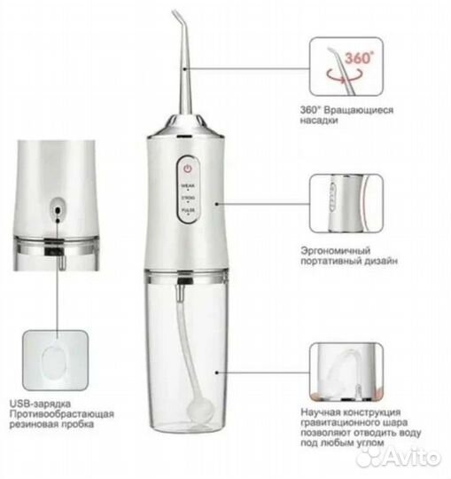 Ирригатор для полости рта портативный новый