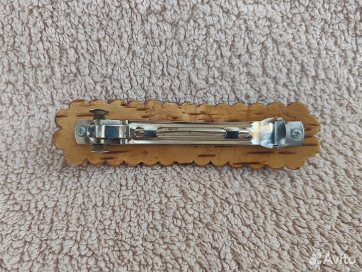 Заколка автомат из бересты