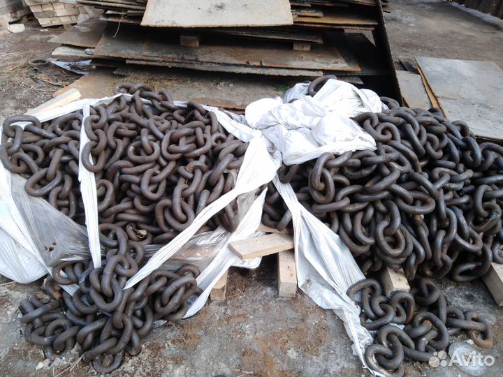 Цепь металлическая б/у якорная
