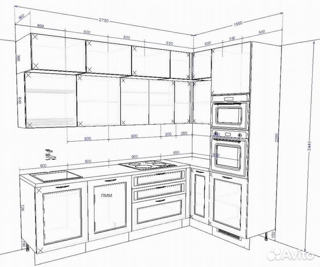 Кухни по индивидуальному заказу