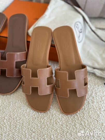 В наличии Hermes oran 36-41 шлепки gold