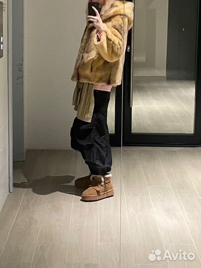 Шуба натуральная норковая рыжая шубка