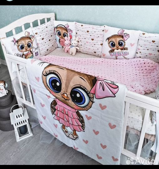 Бортики в кроватку новые одеяло детское новое