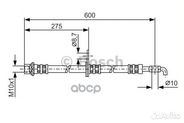 Шланг тормозной перед прав 1987476229 Bosch