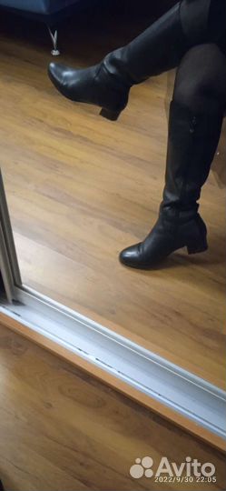 Сапоги черная кожа 40-41