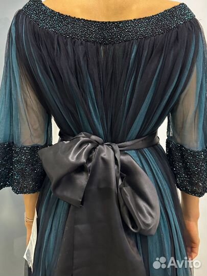 Платье вечернее на Выпускной бирюзовое