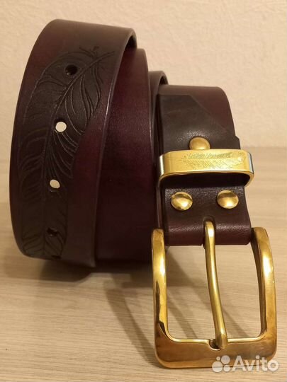 Мужской ремень ручной работы натуральная кожа
