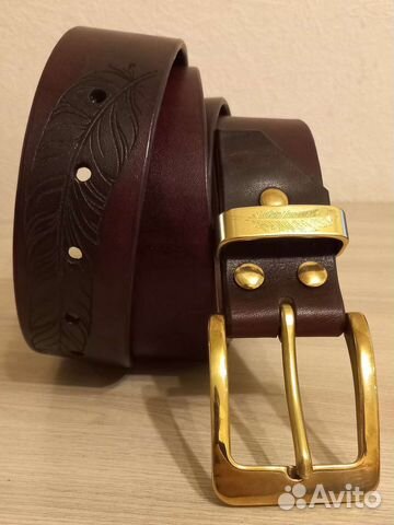 Мужской ремень ручной работы натуральная кожа