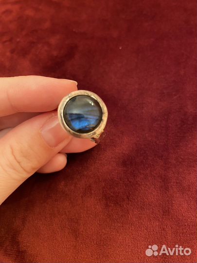 Серебряное кольцо 18,5 лабрадорит