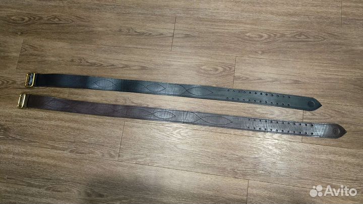 Двойной Офицерский ремень из натуральной кожи