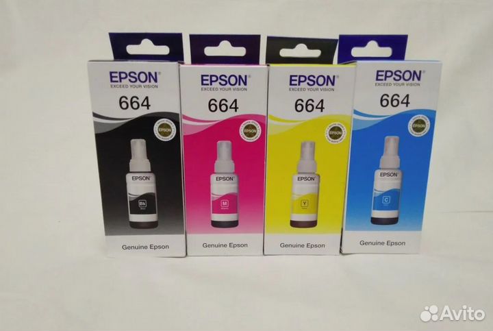 Чернила Epson T664 оригинальные водорастворимые