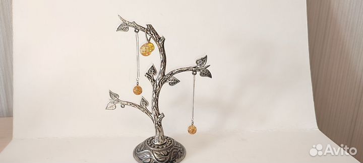 Комплект бижутерии смола сусальное золото