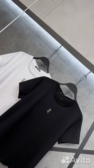 Футболка лого стразы Yves sant Lauren единый до 46