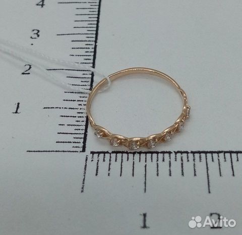 Золотое кольцо с фианитом 17,5р