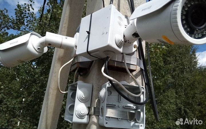 Видеокамера + аккумулятор на столб