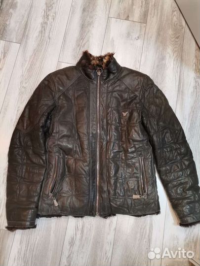 Кожаная куртка зимняя мужская