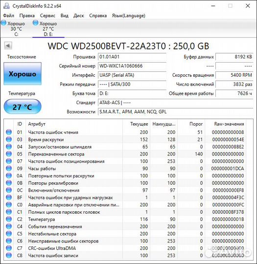 Жесткие диски 500 GB, 250 GB 2.5