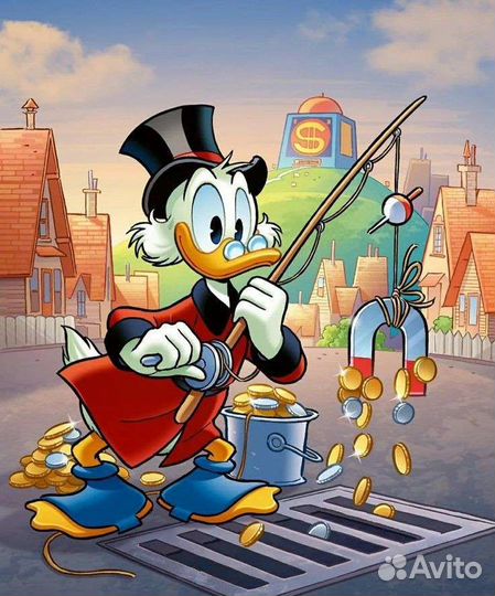 Картина маслом Скрудж Макдак Денежный магнит