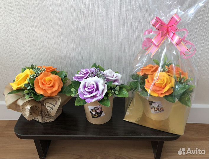 Мыло ручной работы « Букеты из роз»