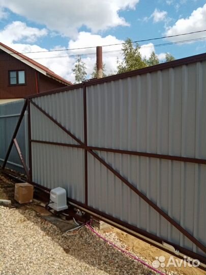 Откатные ворота под ключ с доставкой и установкой