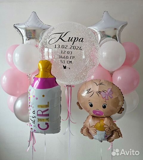 Воздушные шарики на выписку