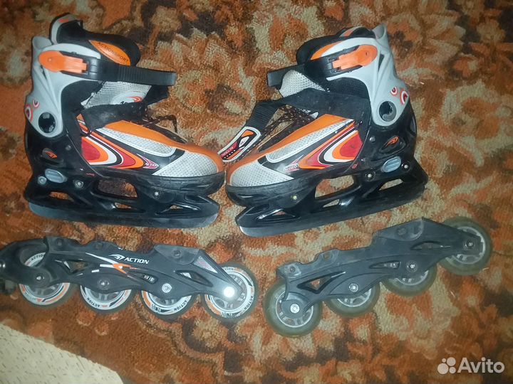 Коньки,ролики трансформеры